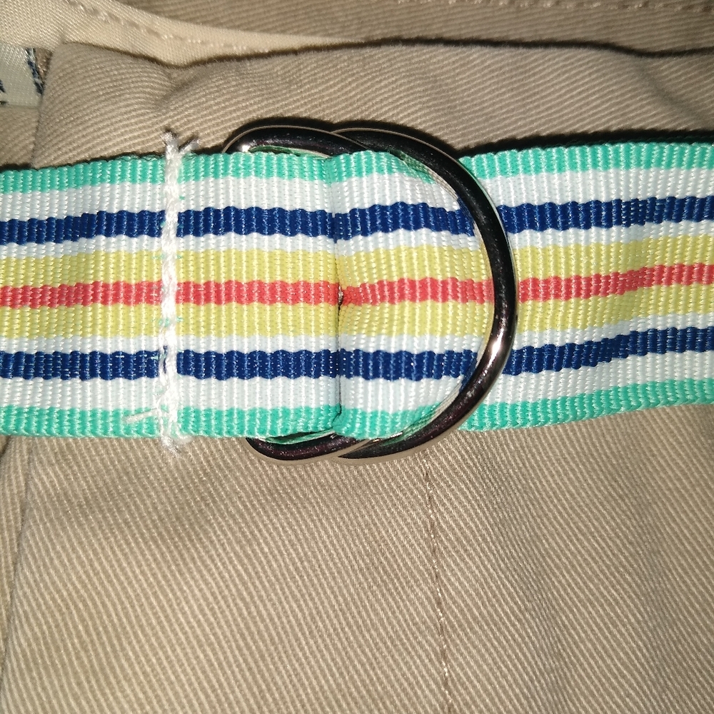 NEW Kacki Tan Lady's Shorts w Rainbow Belt Lady's 14